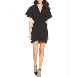Ali & Jay Little Black Dress V-neck Faux Wrap Front Mini